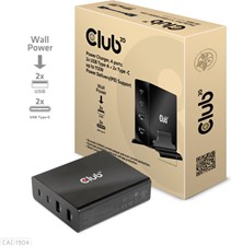 Club3D - HDMI KVM Switch for Dual HDMI 4K 60Hz Power Charger 4 ports PD Support - Black