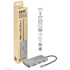 Club3D - USB-C Gen1 9-in-1 Hub with HDM - Silver