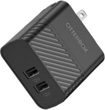 OtterBox Black Dual Usb A Port 24w Wall Charger And Usb A To Usb C Cable 1m
