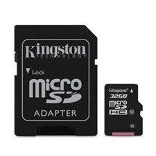 Kingston Class 10 Memory Cards Micro SDHC w/ SD adapter