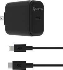 Griffin PowerBlock PD Wall Charger with USB-C to Lightning Cable