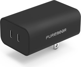 PureGear 36W Black Dual Port USB-C PD Wall Charger Hub