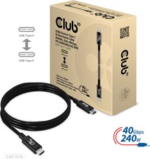 Club3D - USB4 Gen3x2 Type-C Bi-Directional Cable 8K60Hz/Data 40Gbps/PD 240W (48V/5A) EPR M/M 3.28ft Black