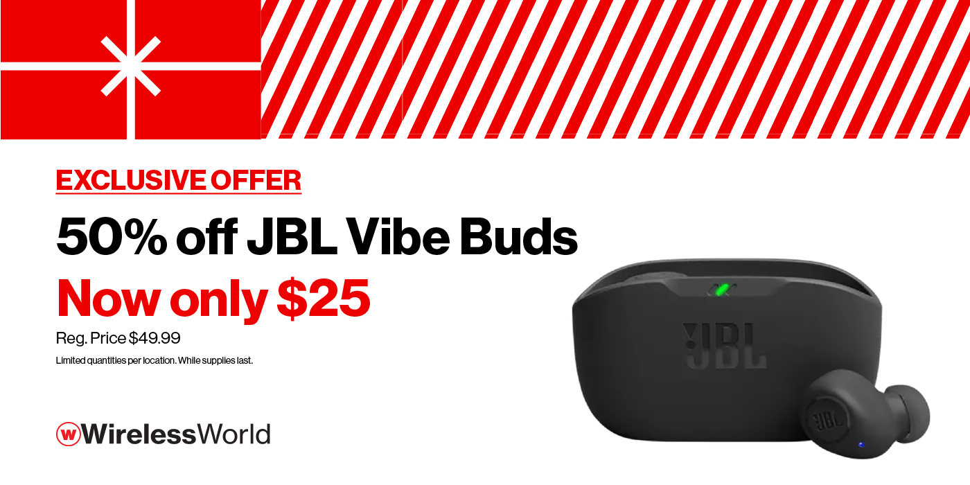 Exclusive Offer: 50% off JBL Vibe Buds while supplies last.