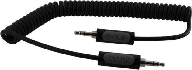 Griffin Universal Aux Cord Coiled - Black