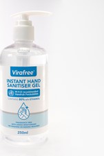 General PPE Virafree 250ml Hand Sanitizer Pump Bottle