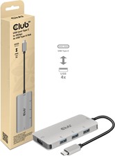 Club3D - USB-C Gen2 to 10Gbps 4x USB-A Hub - Silver