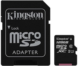 Kingston Canvas Select 128GB microSD Card w/ Adapter