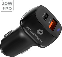 PowerPeak Powerpeak - Dual Port Power Delivery Car Charger 30W PD