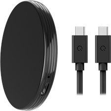 Qmadix - Portable Magnetic Wireless Charger 15w And Usb C Cable 6ft - Black