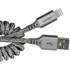 Ventev Chargesync Helix Coiled Usb A To Apple Lightning Cable