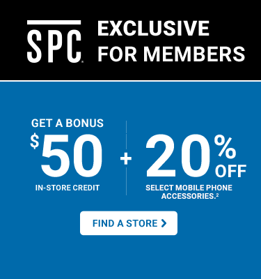 Get a bonus $50 in-store credit and 20% off select accessories. Find a store.