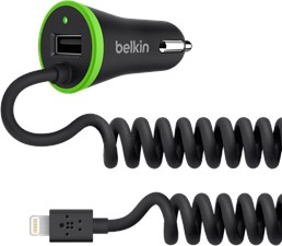 Belkin Captive Coiled 3.4A Lightning Car Charger