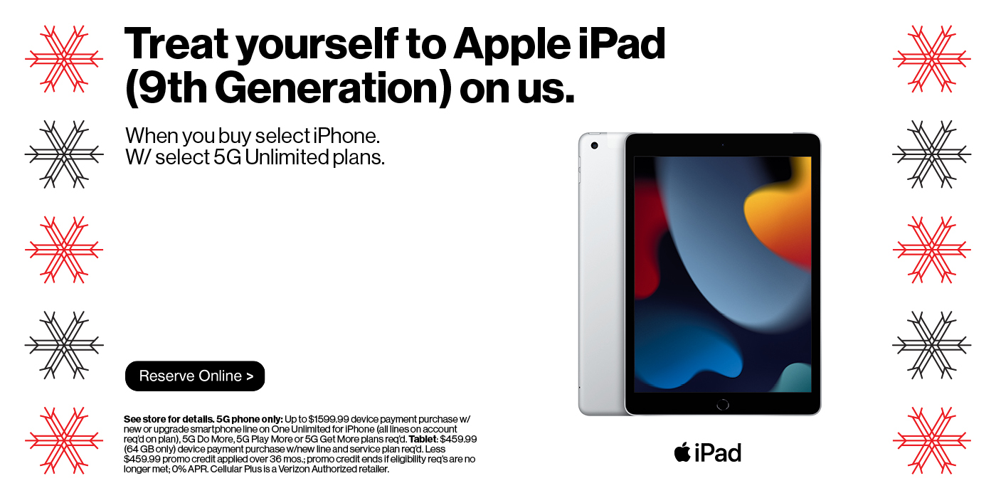 Get the Apple iPad 10.2" on us with select 5G iPhone purchase