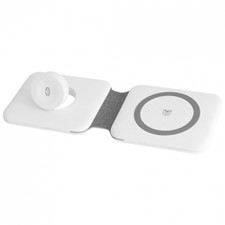 TekYa QiTek Qi Wireless Charging 3in-1 Phone/Watch/Airpods Pad White