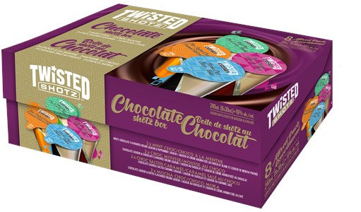 Independent Distillers Canada Twisted Shotz Chocolate Box 8 x 30ml