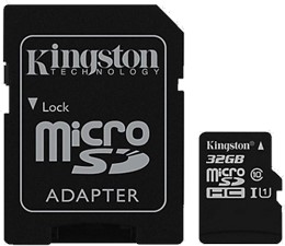 Kingston Canvas Select 32GB microSD Card w/ Adapter