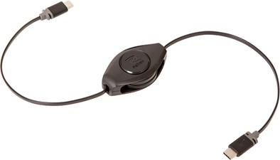 Helix/Retrak Retractable Premier USB-C to USB-C Cable Black