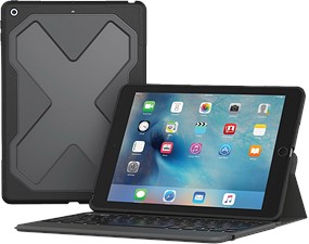 Zagg iPad 9.7 (2018 / 2017) Rugged Messenger Backlit Bluetooth Keyboard Case