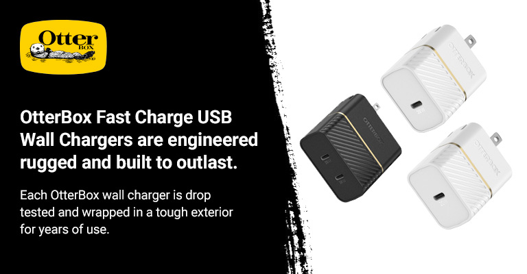 OtterBox Fast Charge USB Wall Chargers are engineered rugged and built to outlast