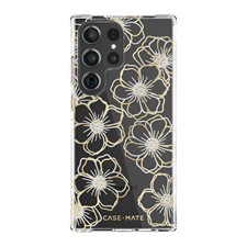 Samsung -  Galaxy S23 Ultra 5G Case-Mate Floral Gems Case - Silver/Gold