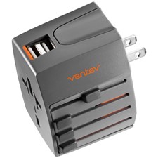 Ventev - Global Wall Charging Hub w/Extra USB 2.4A Black