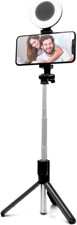 Helix Selfie Stick with LED Ring Light Black