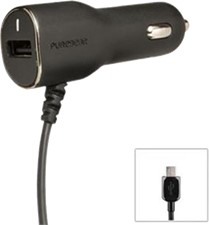 PureGear microUSB Car Charger w/ Auxiliary USB Port