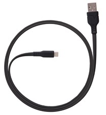 Ventev - ChargeSync Flat USB-C Cable 3.3ft - Black
