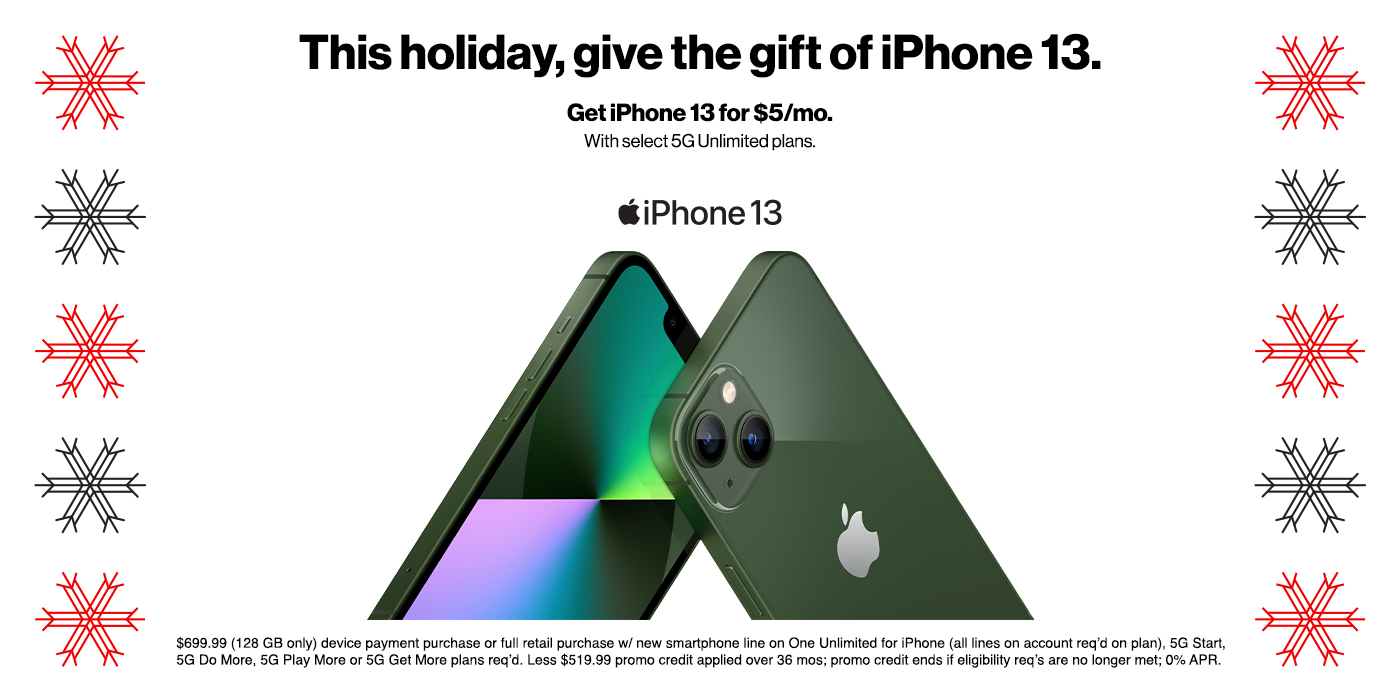 Get iPhone 13 for $5/mo with select 5G Unlimited plans