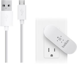 Belkin Dual-Port Swivel Wall Charger &amp; 4&#39; microUSB Cable