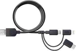 PureGear - 3-in-1 4&#39; Charge-sync Cord Lightning, microUSB,&amp; USB Type-C Devices