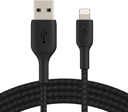 Belkin BOOST↑CHARGE™ Braided Black Lightning to USB-A Cable 6ft