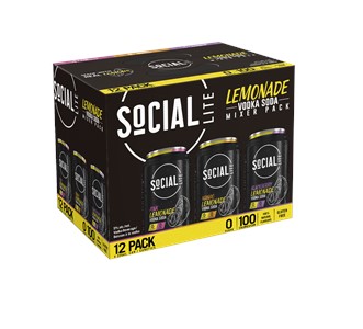 Aware Beverages Social Lite Lemonade Vodka Soda Mixed Pack 4260ml