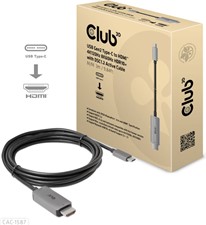 Club3D - USB-C Gen2 to HDMITM 4K120Hz 8K60Hz HDR10+ with DSC1.2 Cable M/M 9.84ft Black