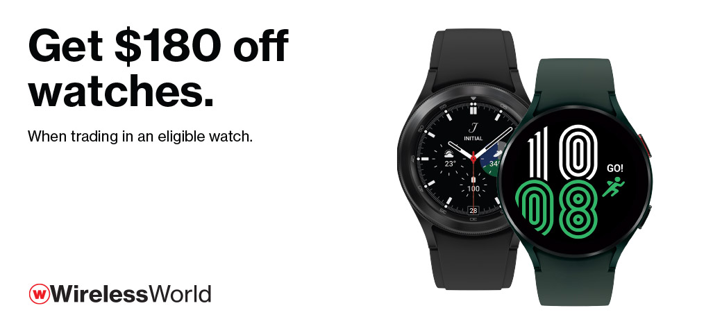Get $180 off watches with eligible trade.