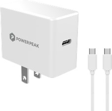 PowerPeak 18W PD Wall charger with Type C cable