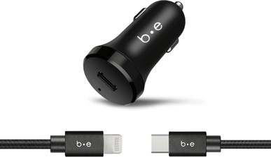 Blu Element - Car Charger USB-C PD 20W w/4ft Lightning Cable