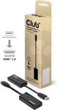 Club3D Club 3D - MiniDisplayPort 1.2 Male to HDMI 2.0 Female 4K 60HZ UHD/3D Active Adapter Black