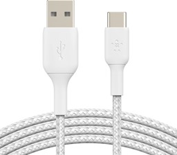 Belkin BOOST↑CHARGE™ Braided White USB-C to USB-A Cable 4ft