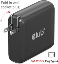 Club3D CAC1912 Travel Charger 100W GaN USB-A(2x) &amp; USB-C(2x) Ports PD 3.0