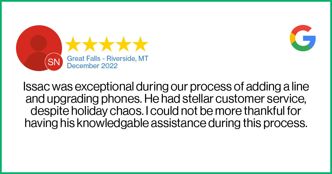 Check out this recent customer review about the Verizon Cellular Plus store in Great Falls, MT.