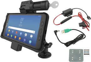 RAM Mounts RAM Black Key Lock Dock For Samsung Tab Active2 w/ Backing Plate and Hardwire Charger