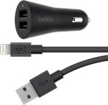 Belkin Boost Up Dual Port USB Car Charger &amp; Lightning Cable