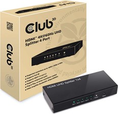 Club3D -  HDMI 4K60HZ 2.0 UHD Splitter 4 Ports Black