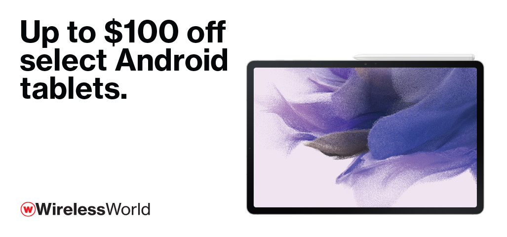 Up to $100 off select Android tablets.