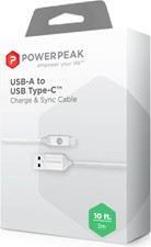PowerPeak 10ft. USB-A to USB Type-C Charge &amp; Sync Cable