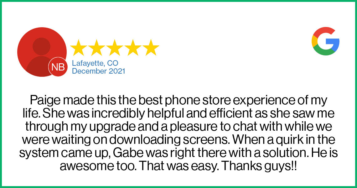 Check out this recent customer review about the Verizon Cellular Plus store in Lafayette, Colorado