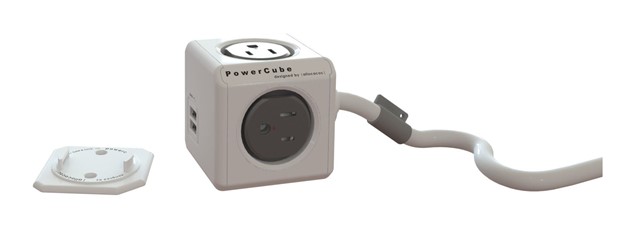 PowerCube Extended 4-Outlet 2 USB Power Bar with Power Cord