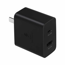 Samsung - Duo Travel Adapter Wall Charger 35W with A and C Ports - Black